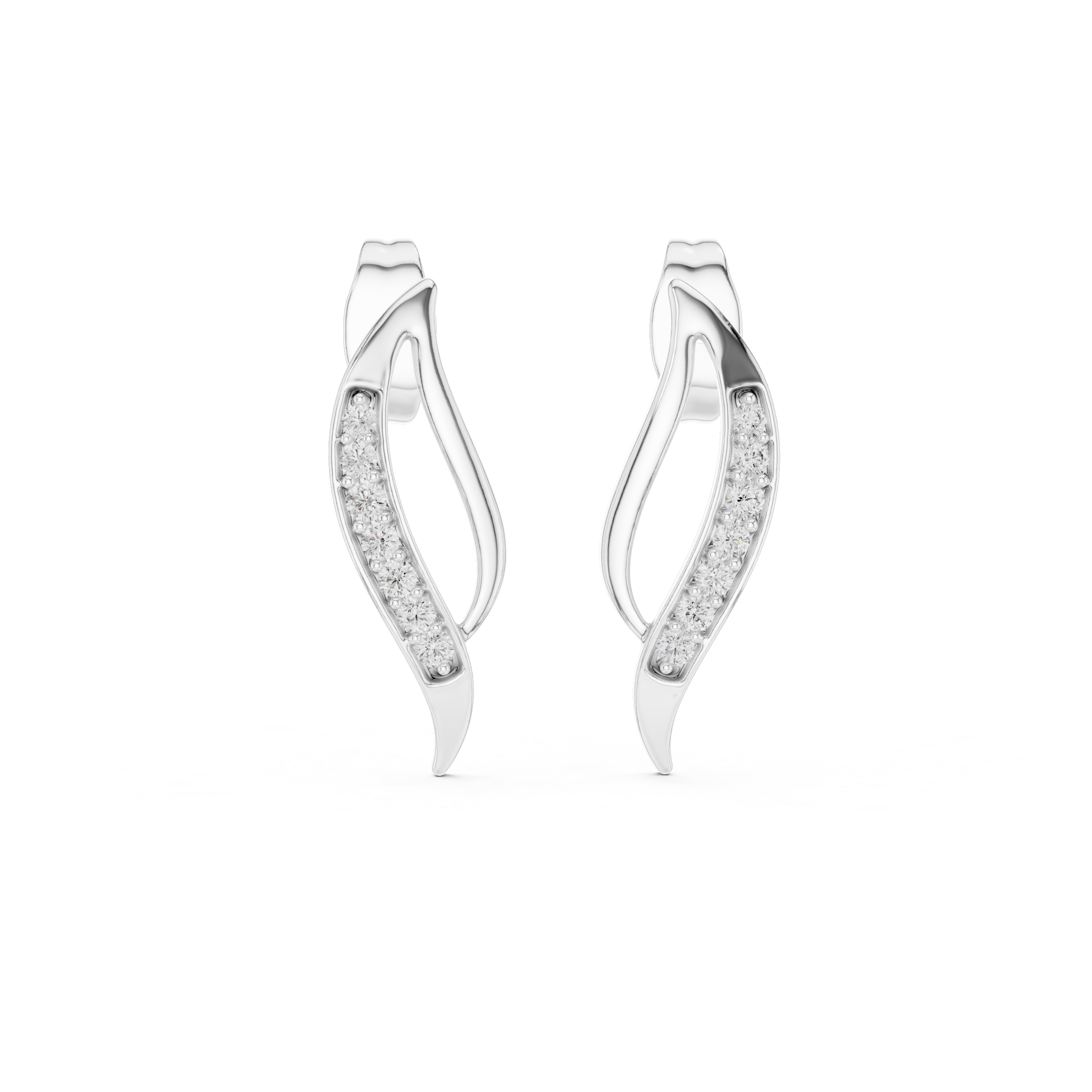 Listening Curve 9KT Gold Lab Grown Diamond Studs