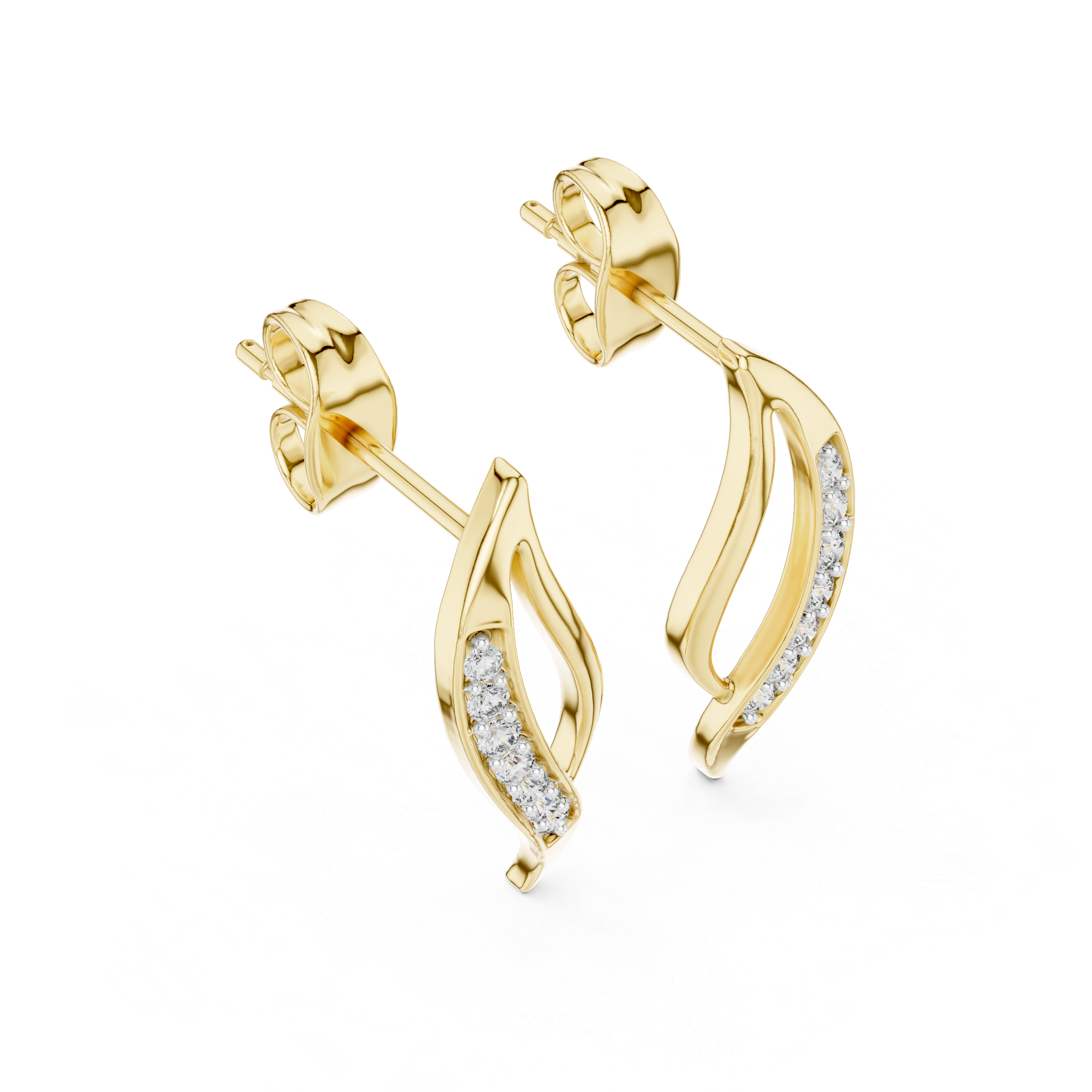 Listening Curve 9KT Gold Lab Grown Diamond Studs