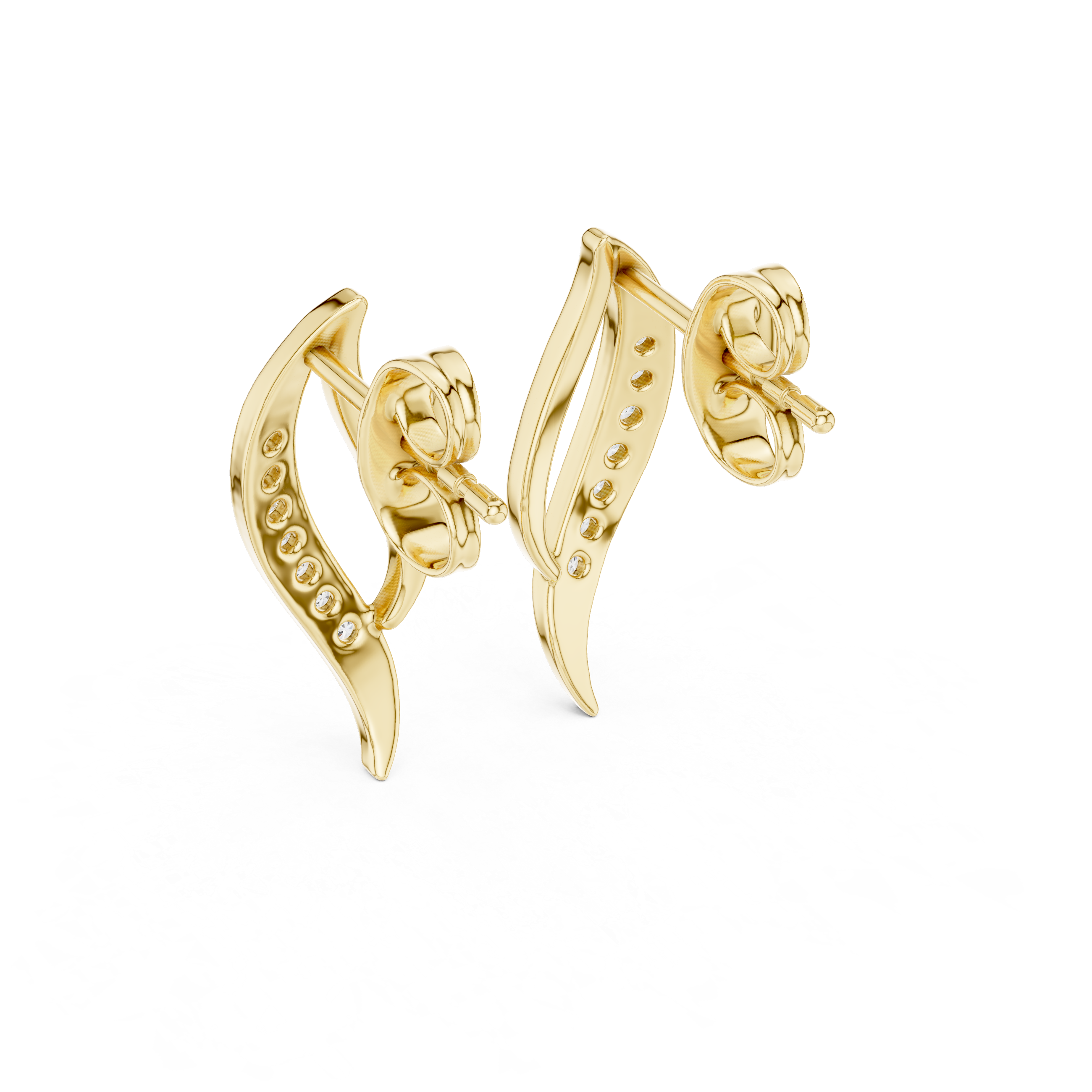 Listening Curve 9KT Gold Lab Grown Diamond Studs