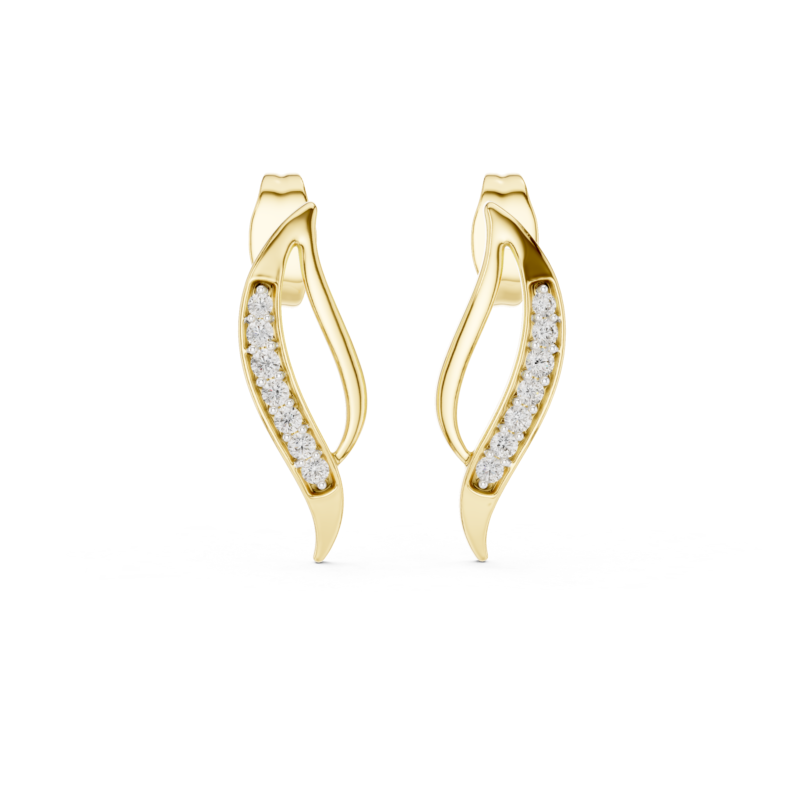 Listening Curve 9KT Gold Lab Grown Diamond Studs