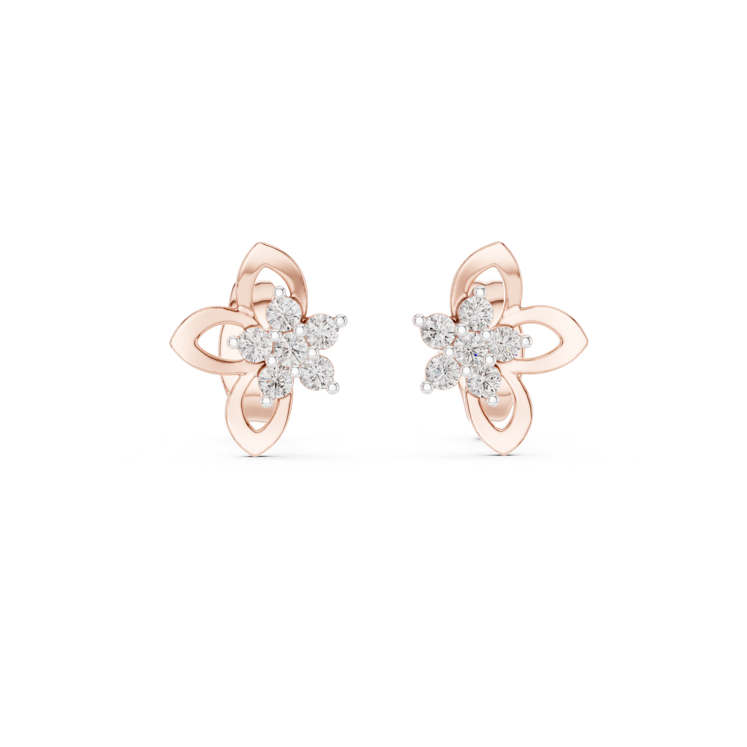 Curvey Petal, 9KT Gold Lab Grown Diamond Studs