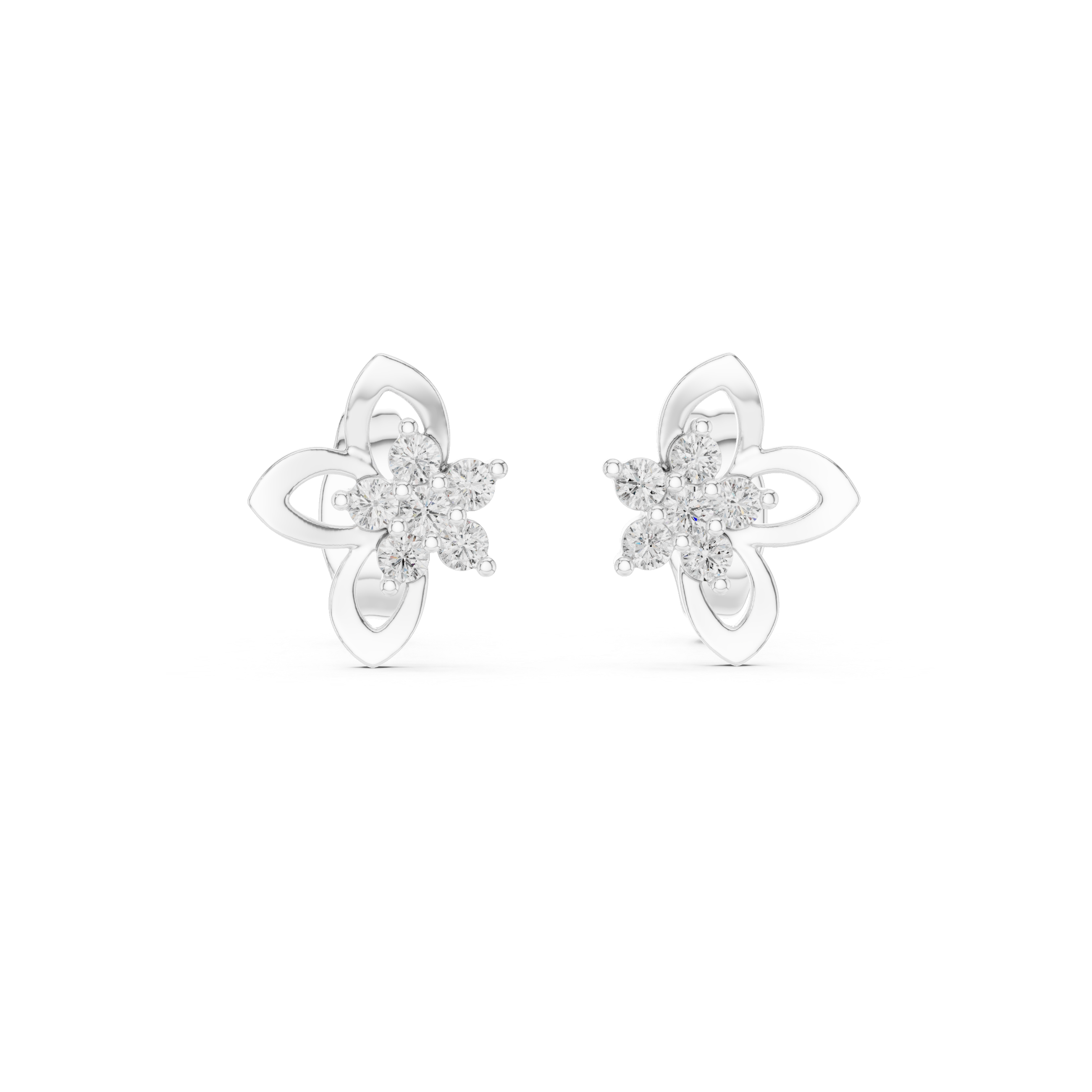 Curvey Petal, 9KT Gold Lab Grown Diamond Studs