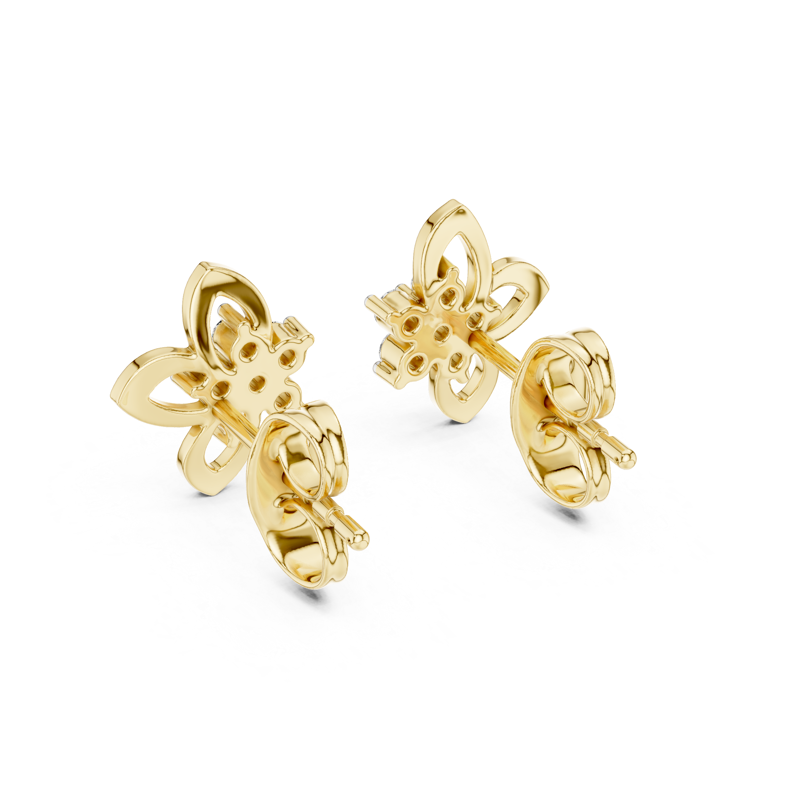 Curvey Petal, 9KT Gold Lab Grown Diamond Studs