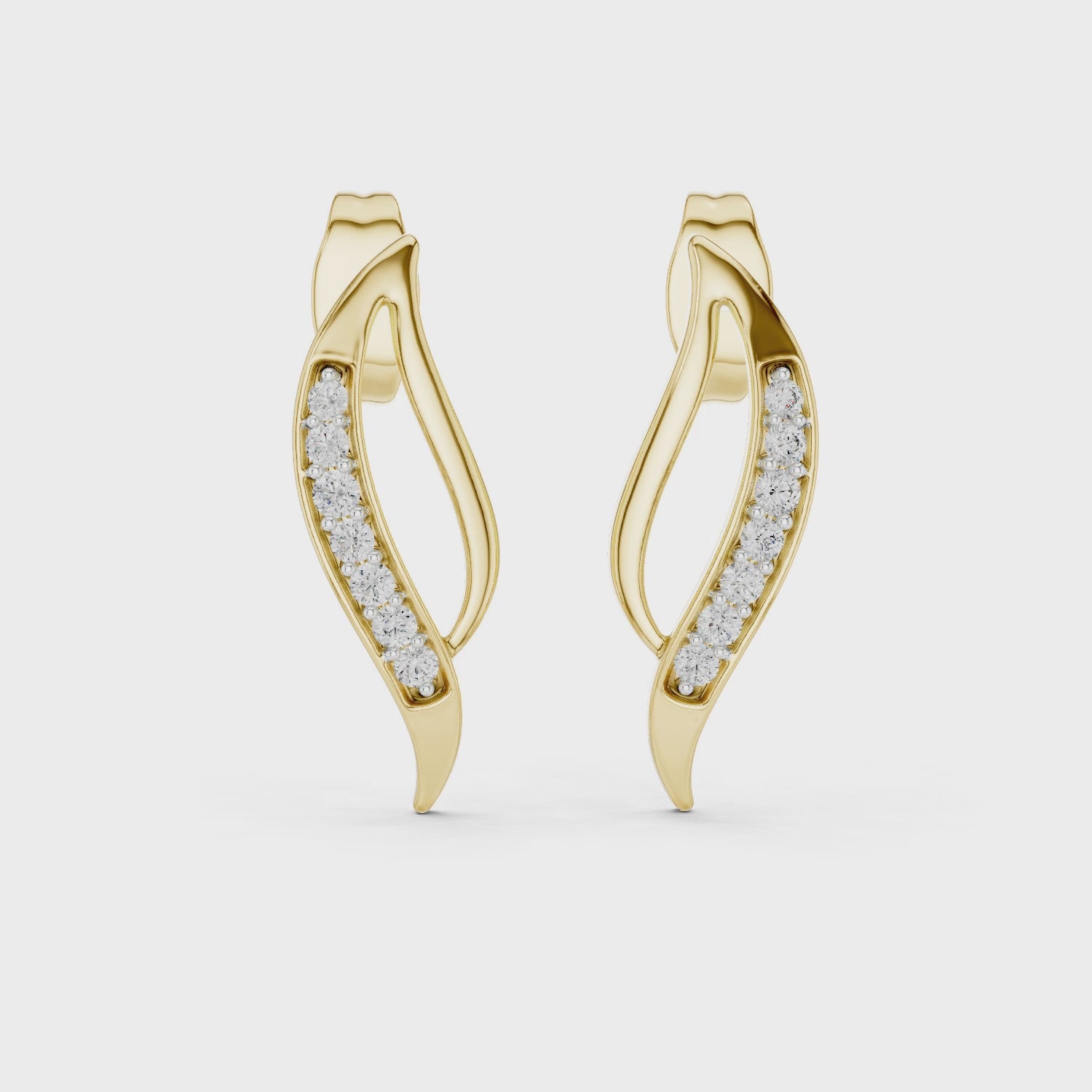 Listening Curve 9KT Gold Lab Grown Diamond Studs